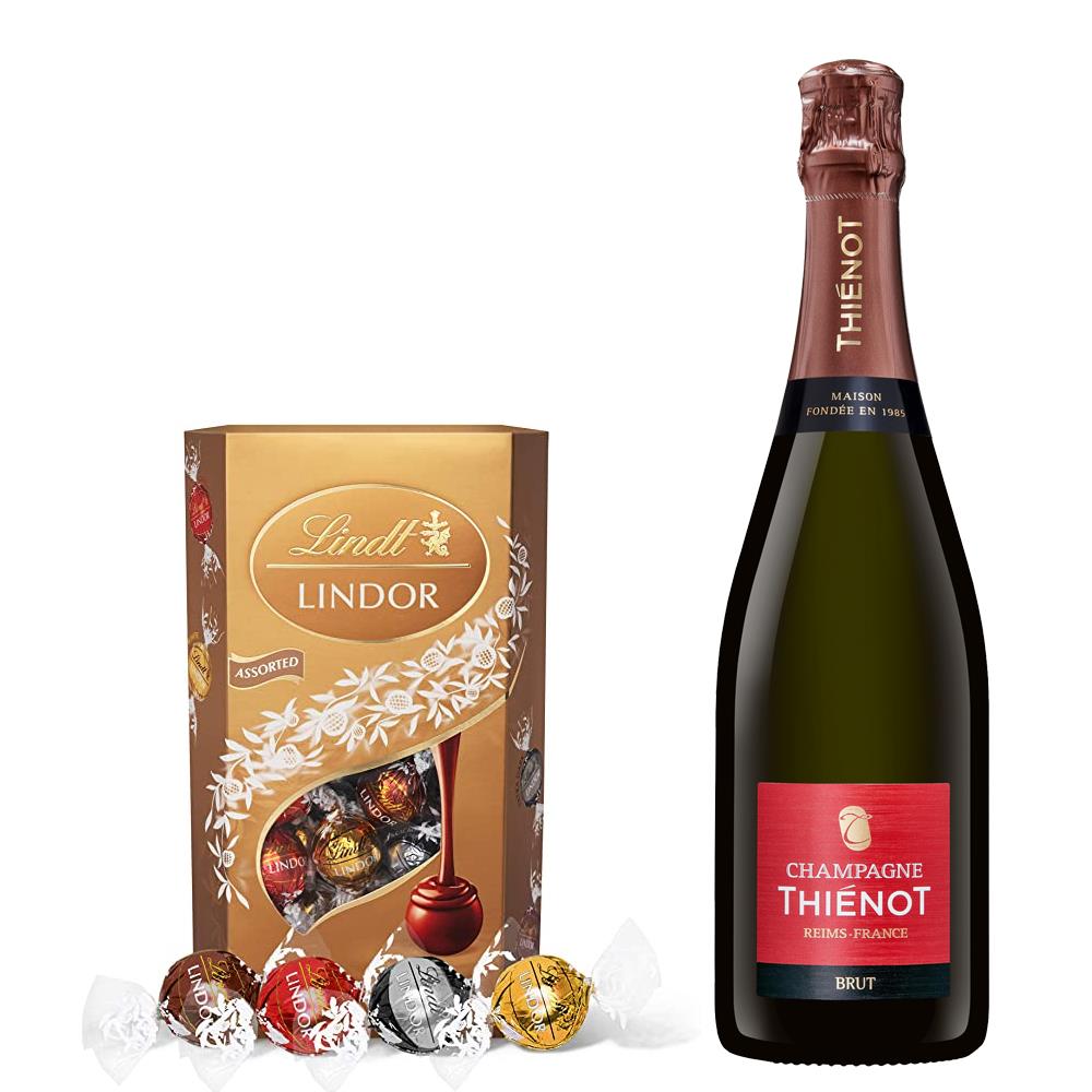 Thienot Brut Champagne 75cl With Lindt Lindor Assorted Truffles 200g